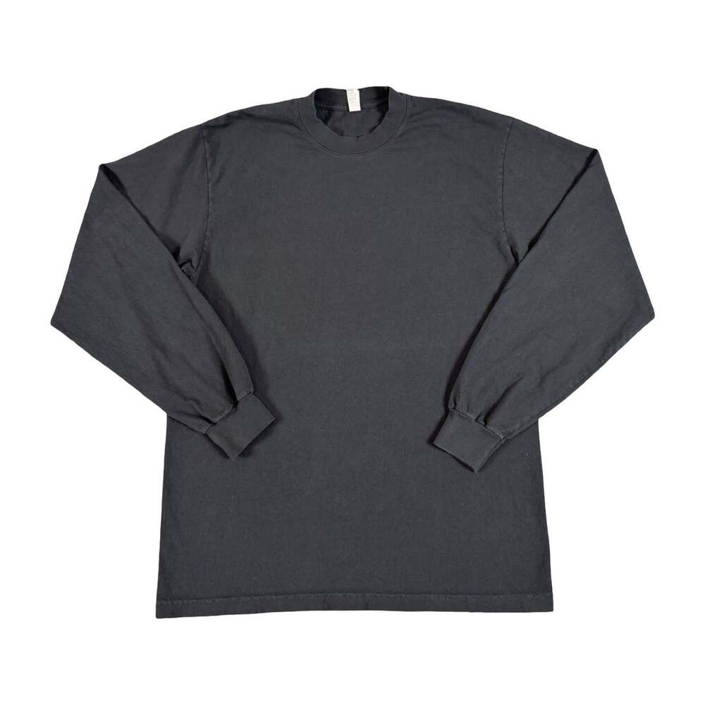 Los Angeles Apparel Black Blank 100% Cotton Long Sleeve Tshirt Size Medium